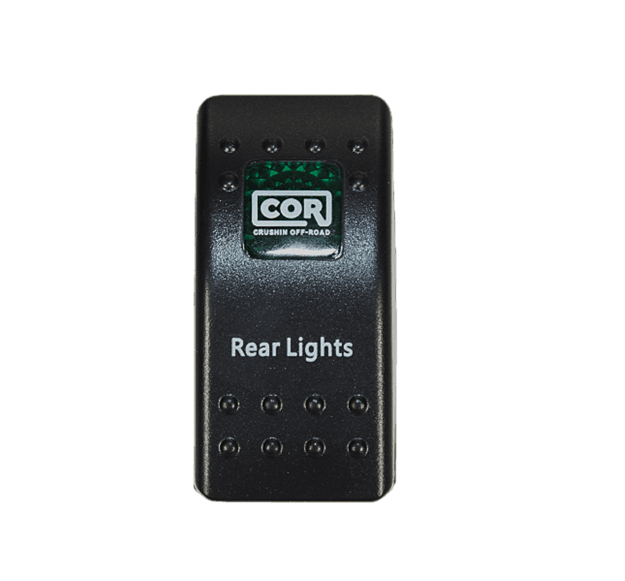 LED Snap in Rocker Switch, DPST, ON-OFF, Green LED, REAR LIGHTS