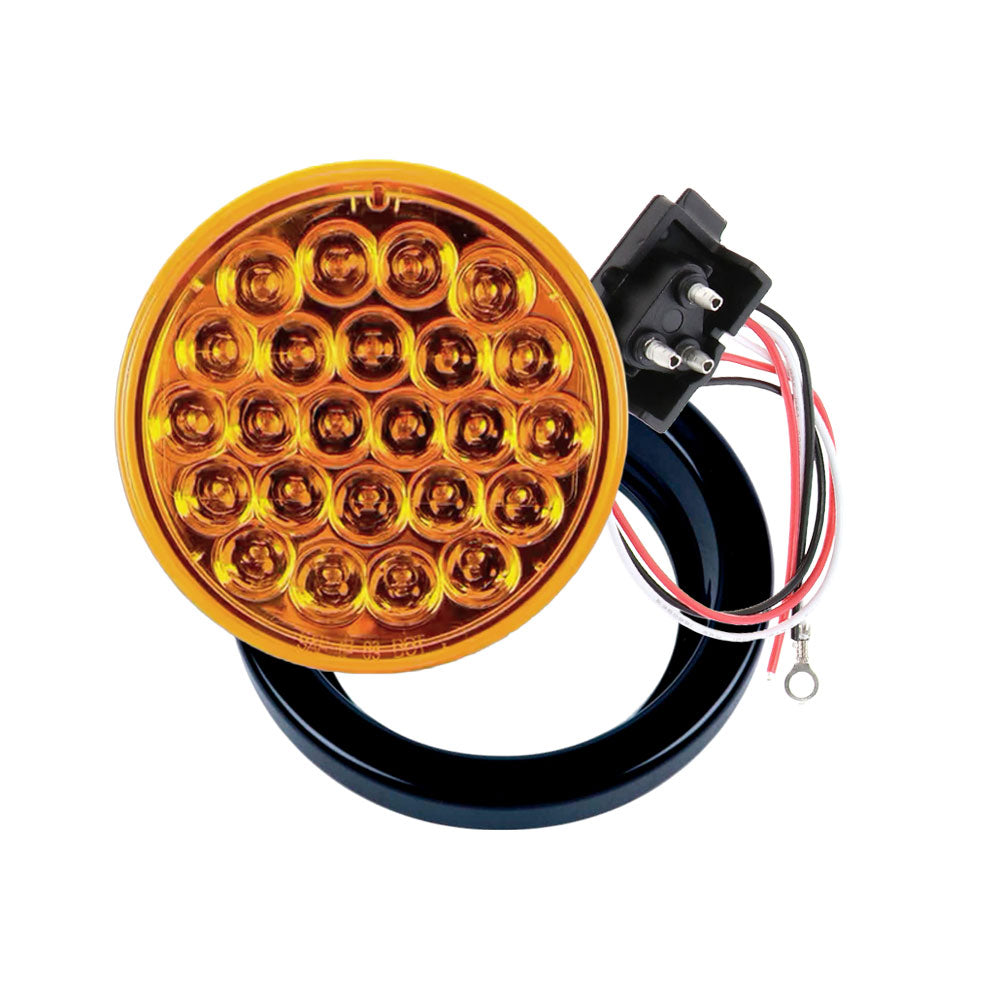 4″ Amber 18 Diode, Round LED Stop-Turn-Tail Light Kit