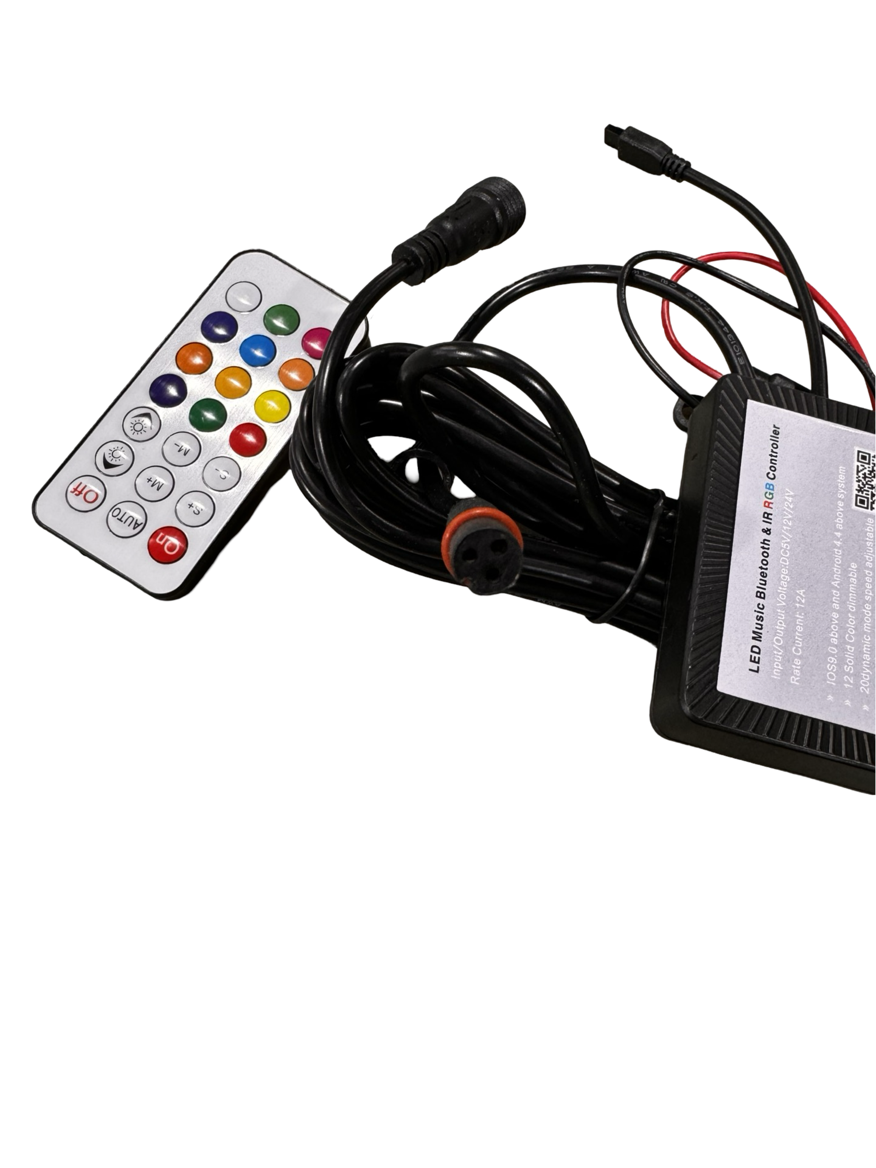 3 Wire RGB Bluetooth Controller Kit, 24 Button IR Remote