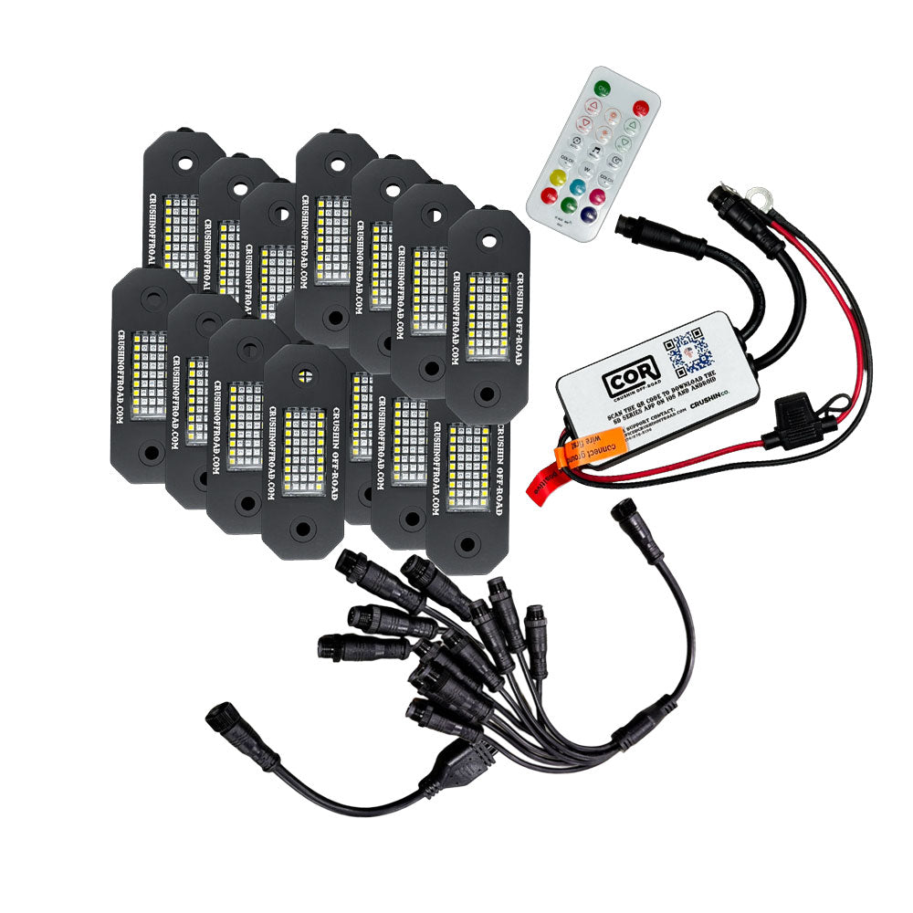 16 Piece RGB+W 45 LED Pod with Dual Zone Controller, 1710 Lumen, G-Series
