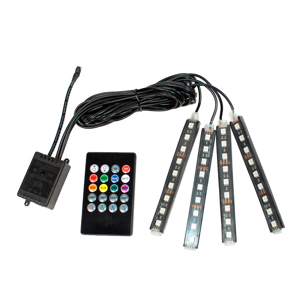 4 Piece LED Strip Interior Car Light Kit