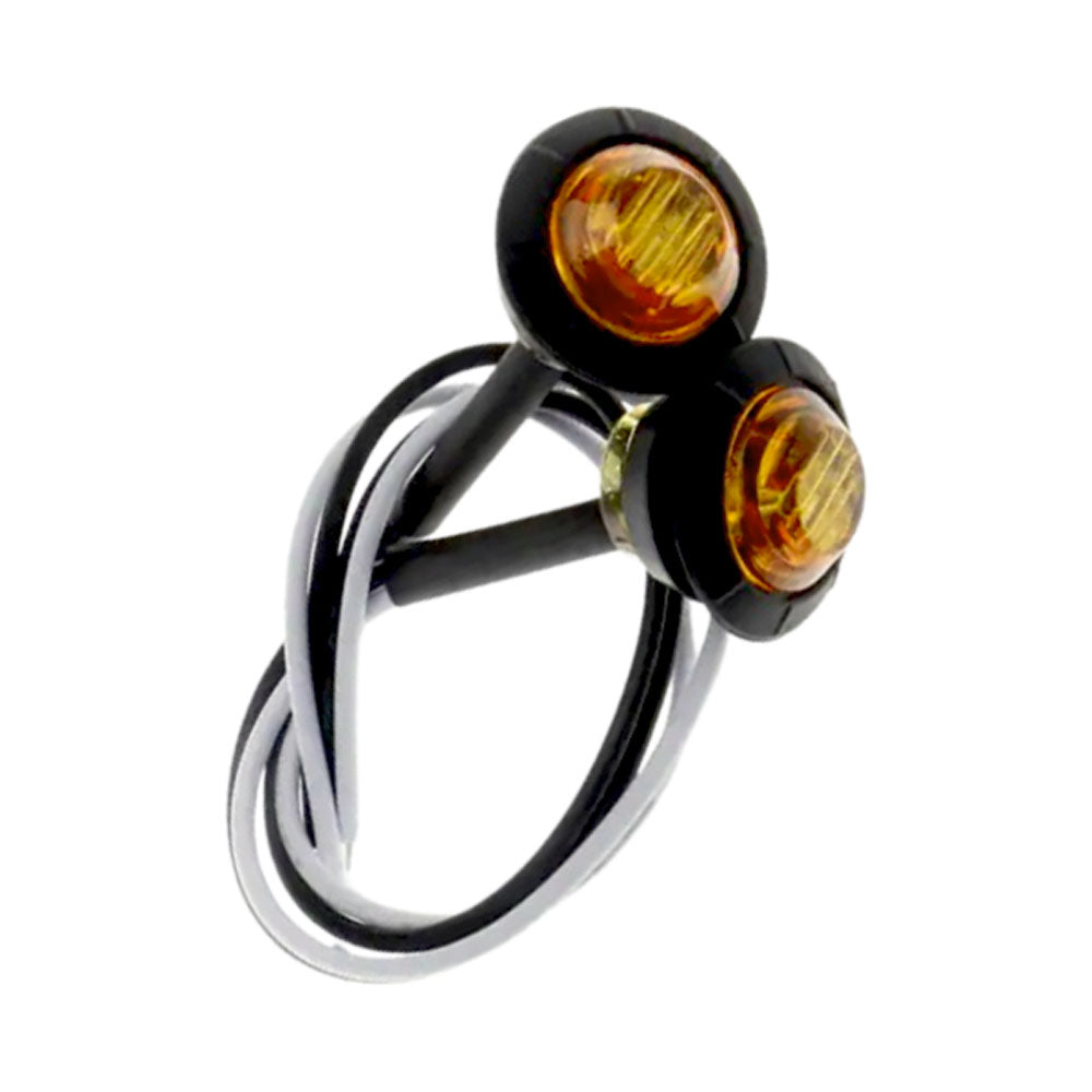 Amber LED Round Marker Lights, 3/4