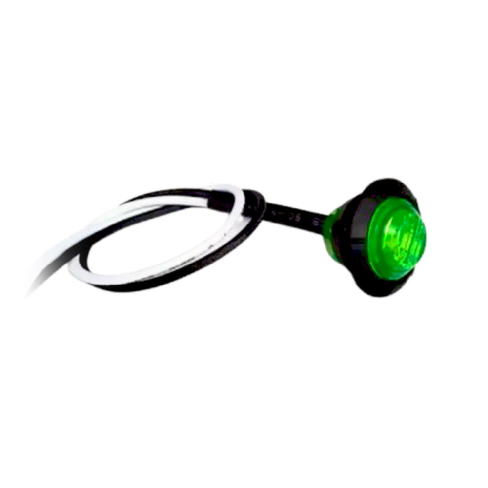 Green LED Round Marker Lights, 3/4