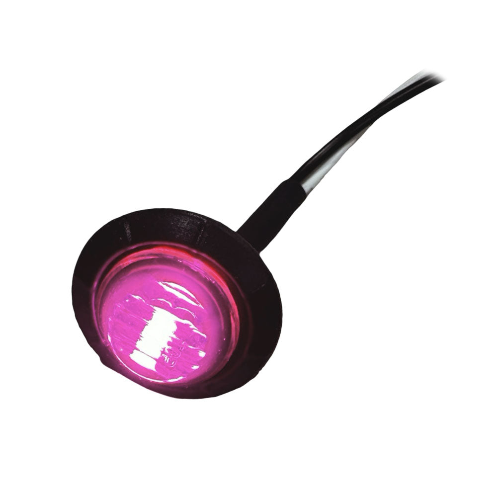Purple LED Round Marker Lights, 3/4