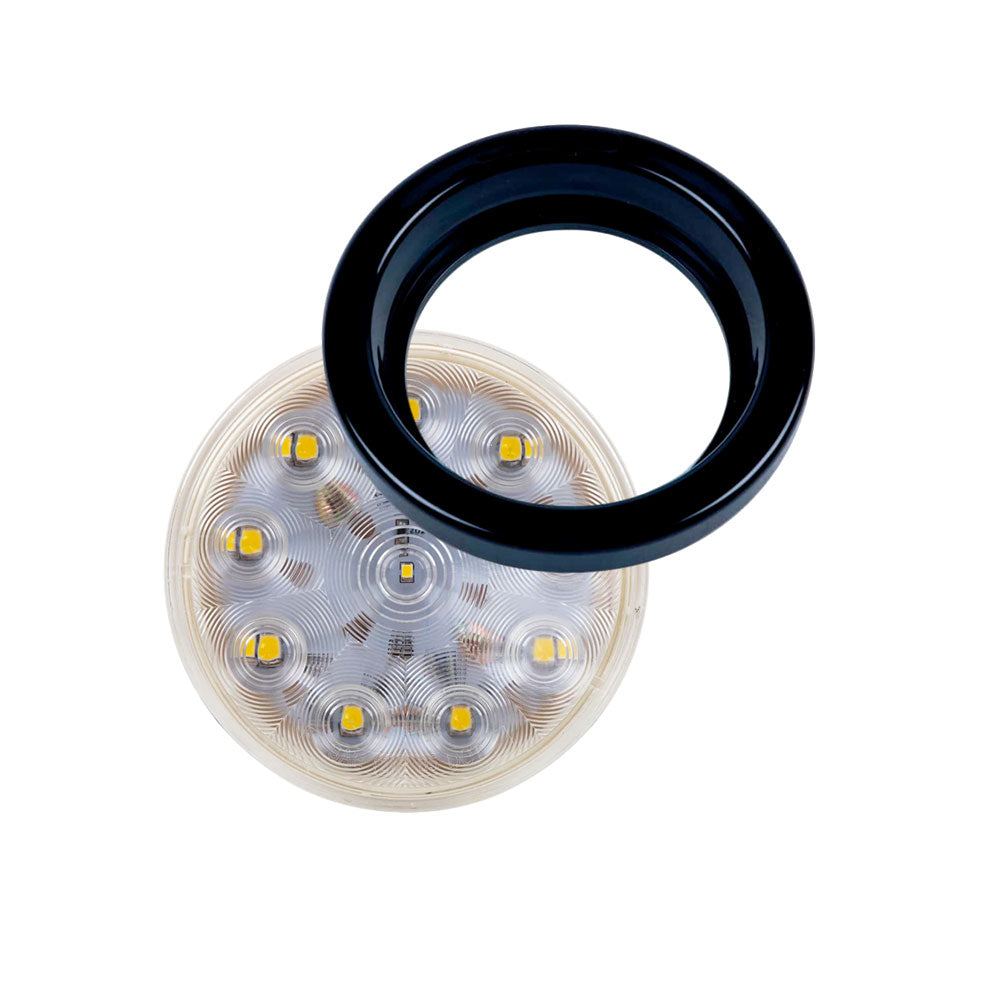 4″ Round Clear Lens, Amber 18 Diode, LED Light Kit