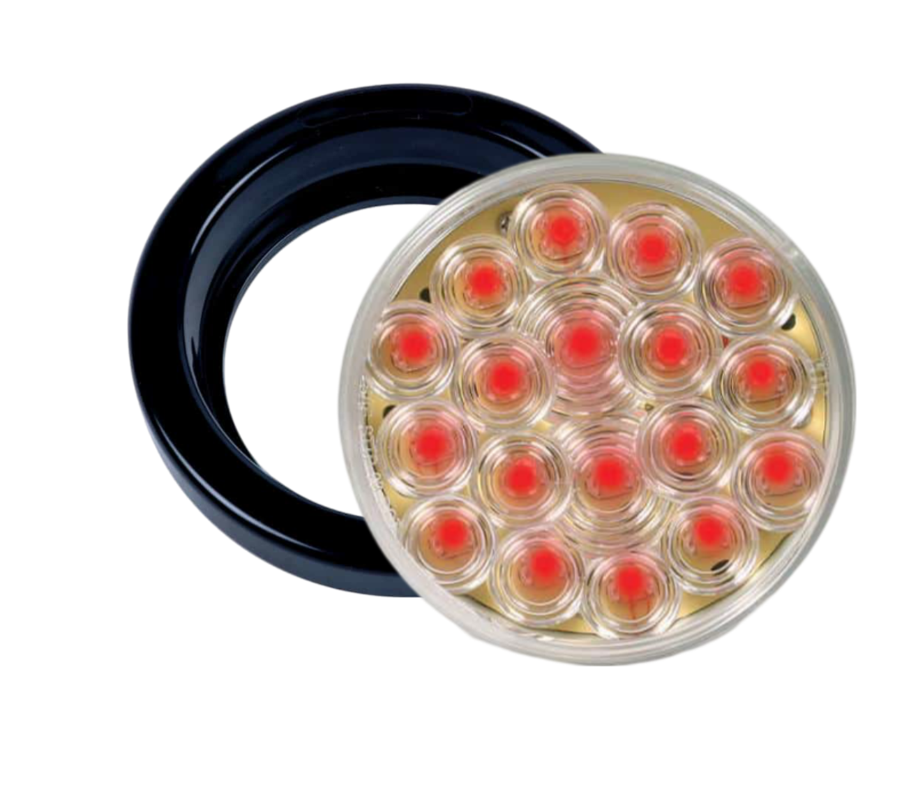 4″ Round Clear Lens, Red 18 Diode, LED Light Kit