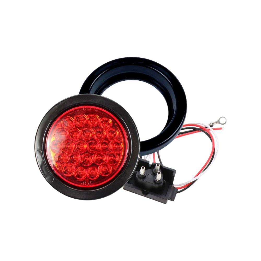 4″ Round 23 Diode Red LED Mirror Finished LED Kit