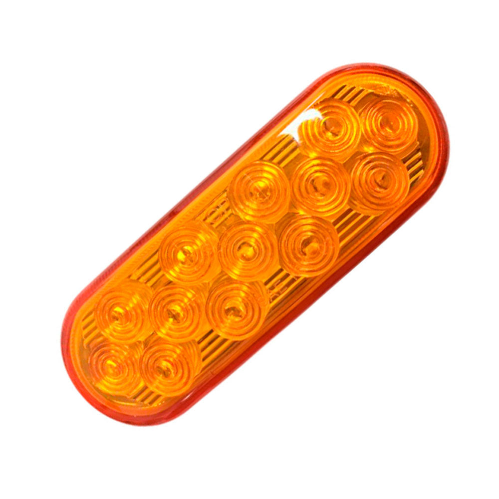 6 1/2″ Amber Oval 24 Diode Mirrored LED Stop-Turn-Tail LED Kit