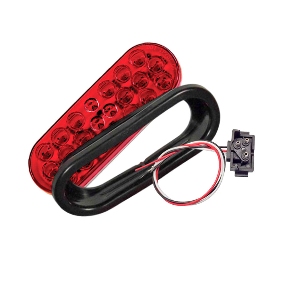 6 1/2″ Red Oval 24 Diode Mirrored LED Stop-Turn-Tail LED Kit