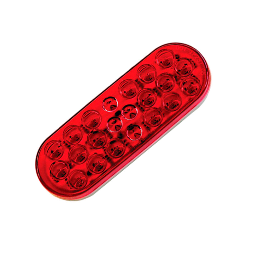 6 1/2″ Red Oval 24 Diode Mirrored LED Stop-Turn-Tail LED Kit
