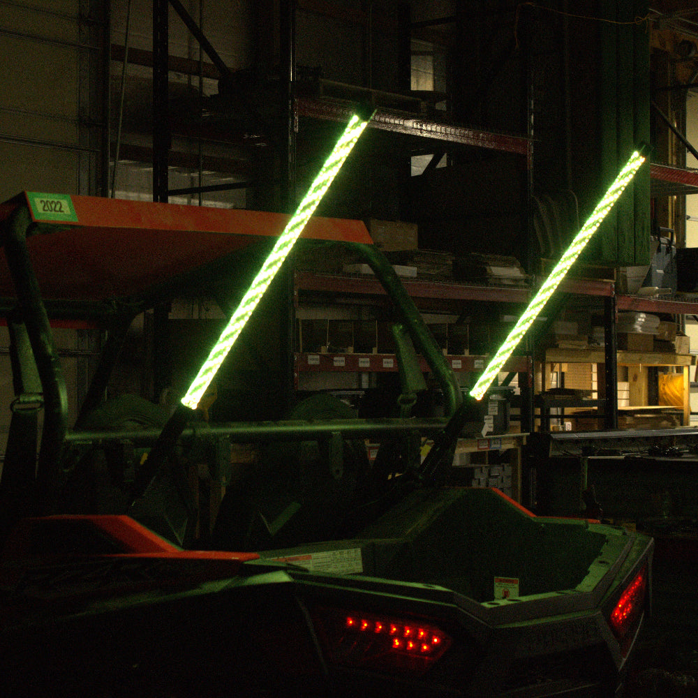 1 Pair of Punisher Series Whip Lights, RBGW Color
