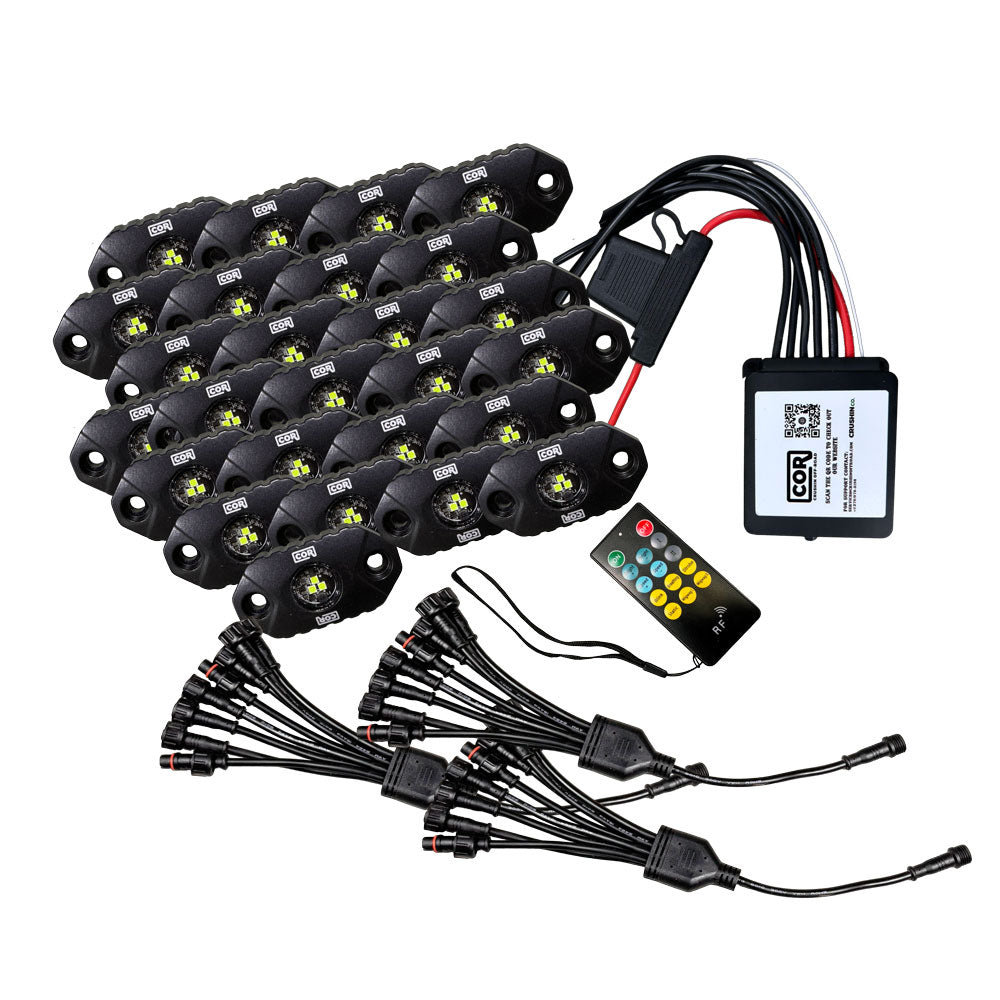 MINI-X Series - White Rock Light  Kit, IP69k, 24 Piece Kit: Complete
