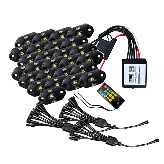 MINI-X Series - White Rock Light  Kit, IP69k, 24 Piece Kit: Complete