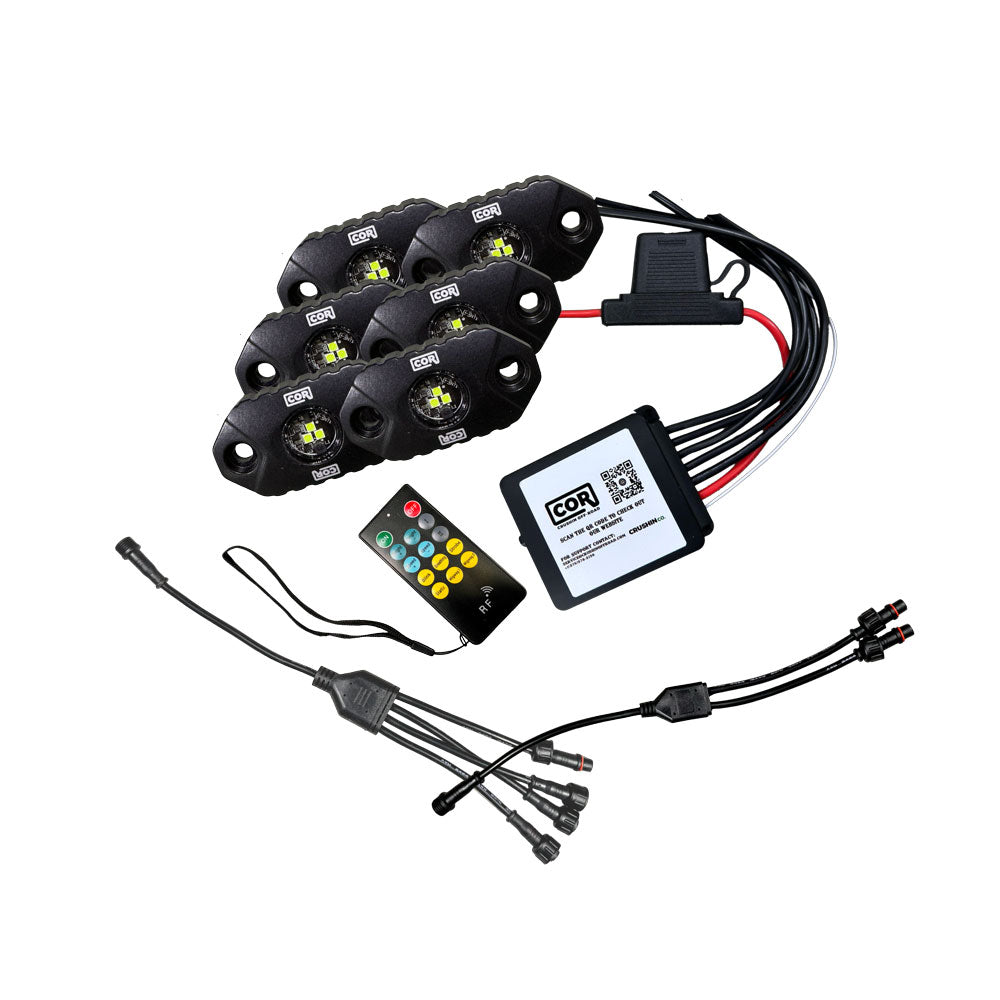 MINI-X Series - White Rock Light  Kit, IP69k, 6 Piece Kit: Complete