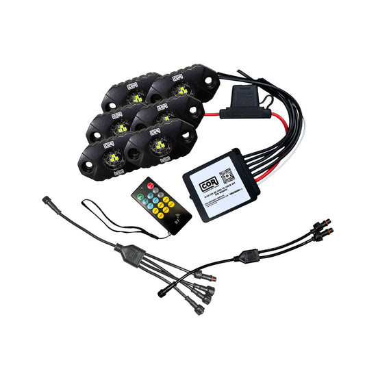 MINI-X Series - White Rock Light  Kit, IP69k, 6 Piece Kit: Complete