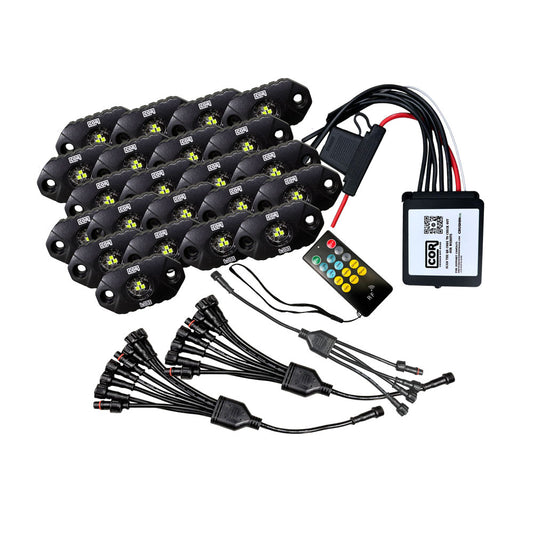 MINI-X Series - White Rock Light  Kit, IP69k, 20 Piece Kit: Complete