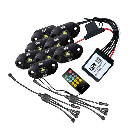 MINI-X Series - White Rock Light  Kit, IP69k, 8 Piece Kit: Complete