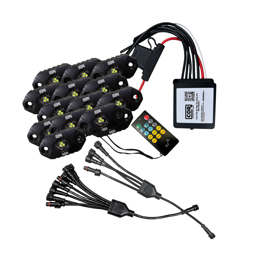 MINI-X Series - White Rock Light  Kit, IP69k, 12 Piece Kit: Complete