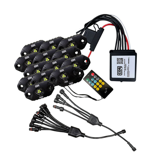 MINI-X Series - White Rock Light  Kit, IP69k, 12 Piece Kit: Complete