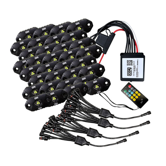 MINI-X Series - White Rock Light  Kit, IP69k, 32 Piece Kit: Complete