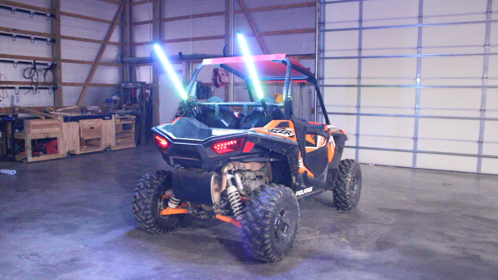 1 Pair of Punisher Series Whip Lights, RBGW Color
