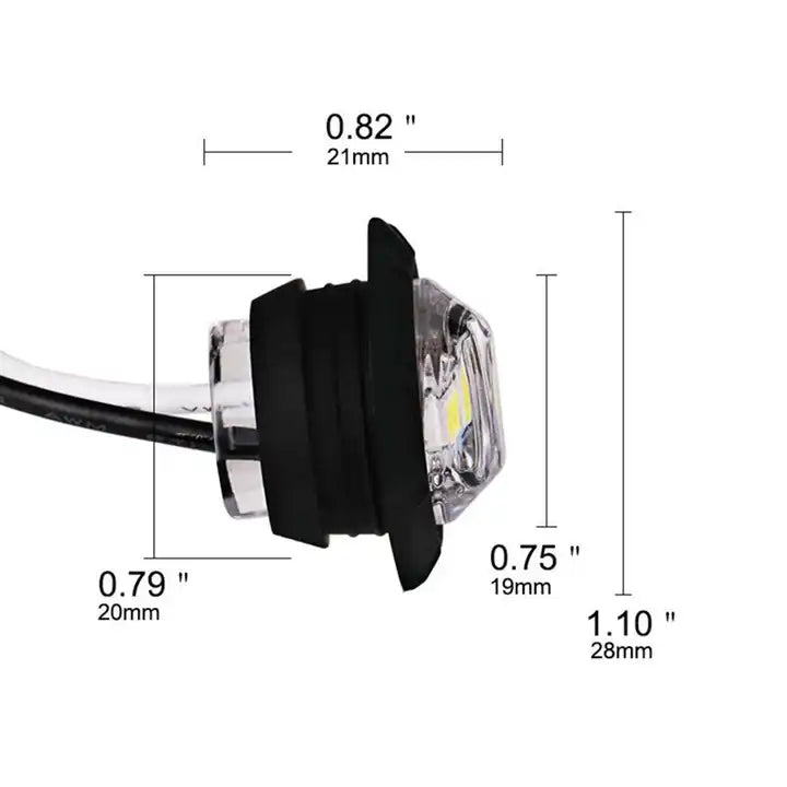 LED Round Marker Lights, 3/4