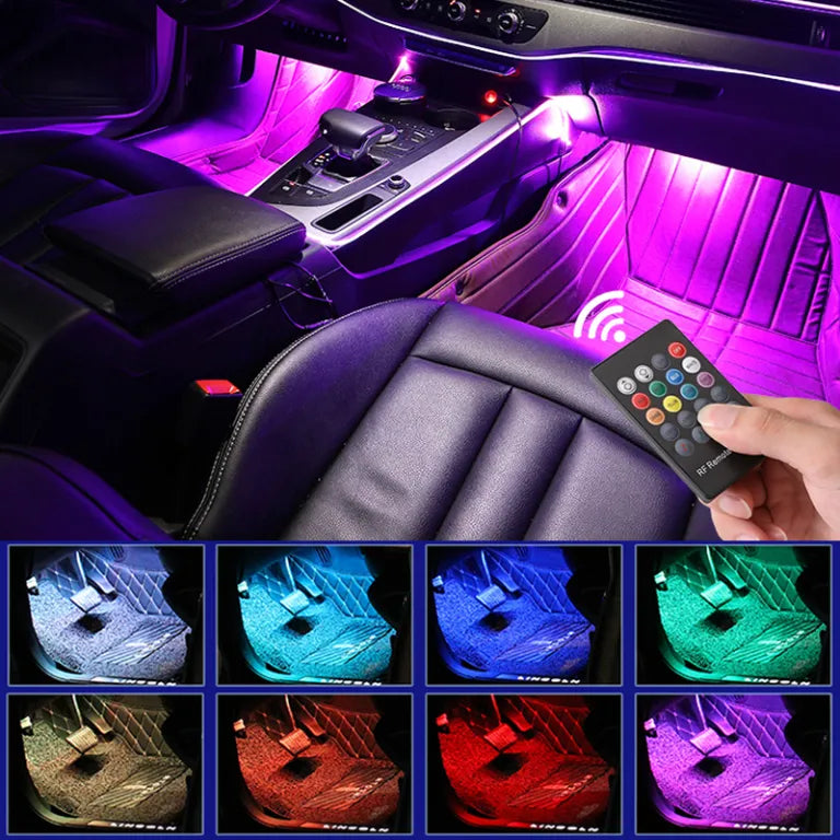 4 PC LED Interior Car Light Kit