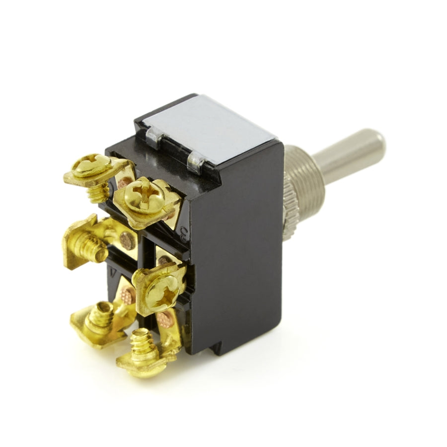 Heavy Duty Momentary Rocker Switch, 10A, DPDT, ON-OFF-ON, Cole Hersee 55054