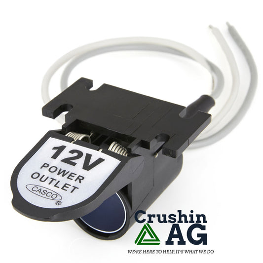 12V Power Outlet, 12", Flip Cover, Mounting Bracket