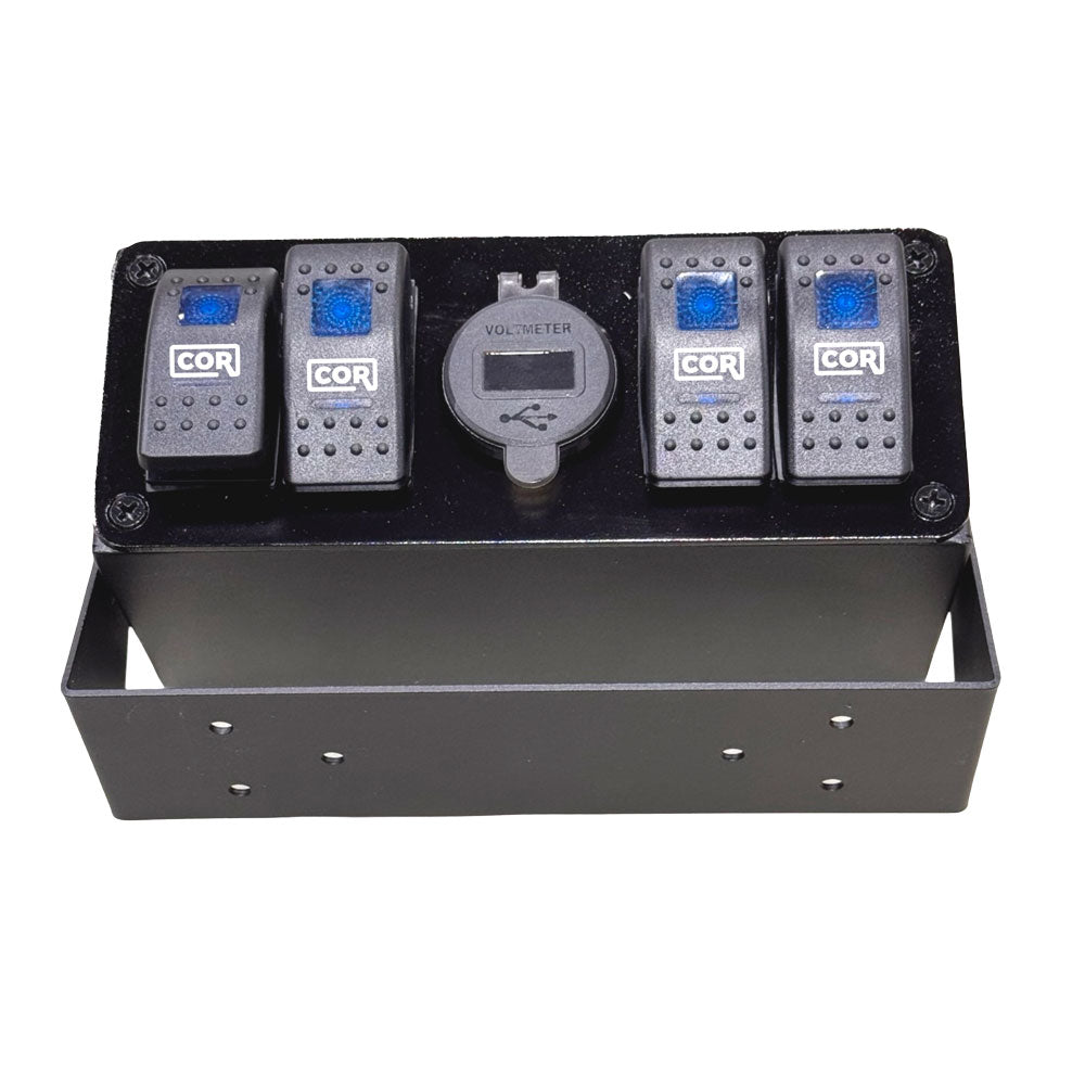 4 Switch Switchbox with USBC-USB & Volt Meter