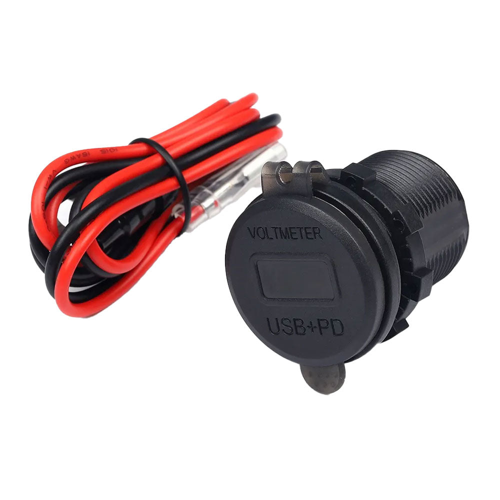 Quick Charge Power Port, USB-C/USB-3.0 Blue Volt Meter
