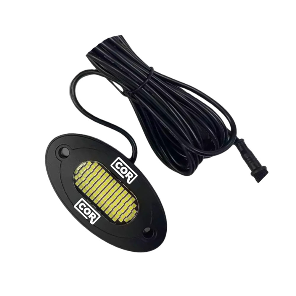 24 Piece Kit, White, 108LED Rock Light, 9000 Lumen, with Bluetooth Controller