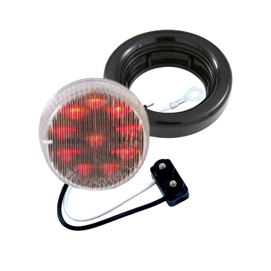 2" Clear Lens Red LED Trailer Marker Lights