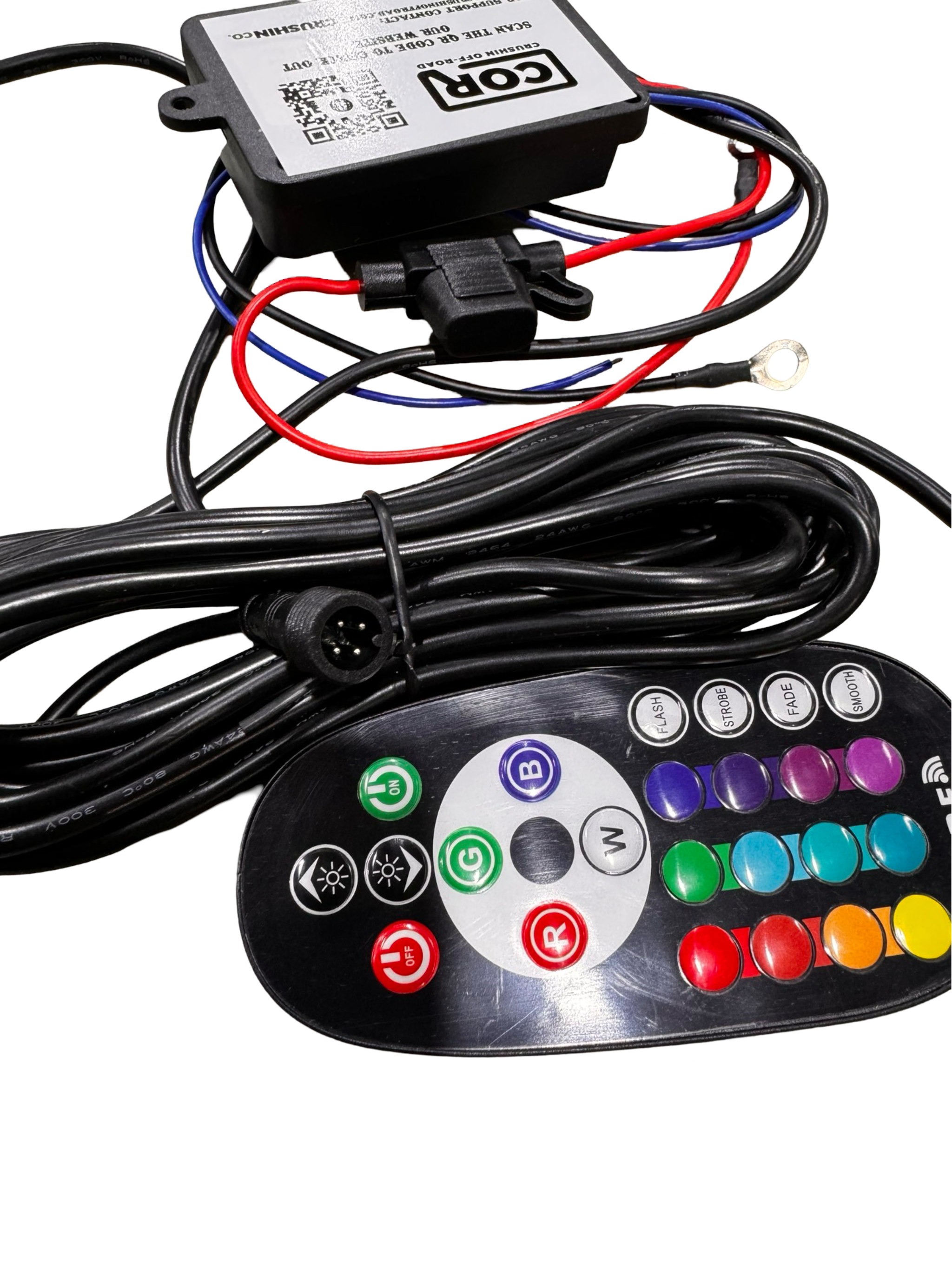4 Wire RBG Bluetooth Controller Kit, 24 Button Remote BLEDIM App