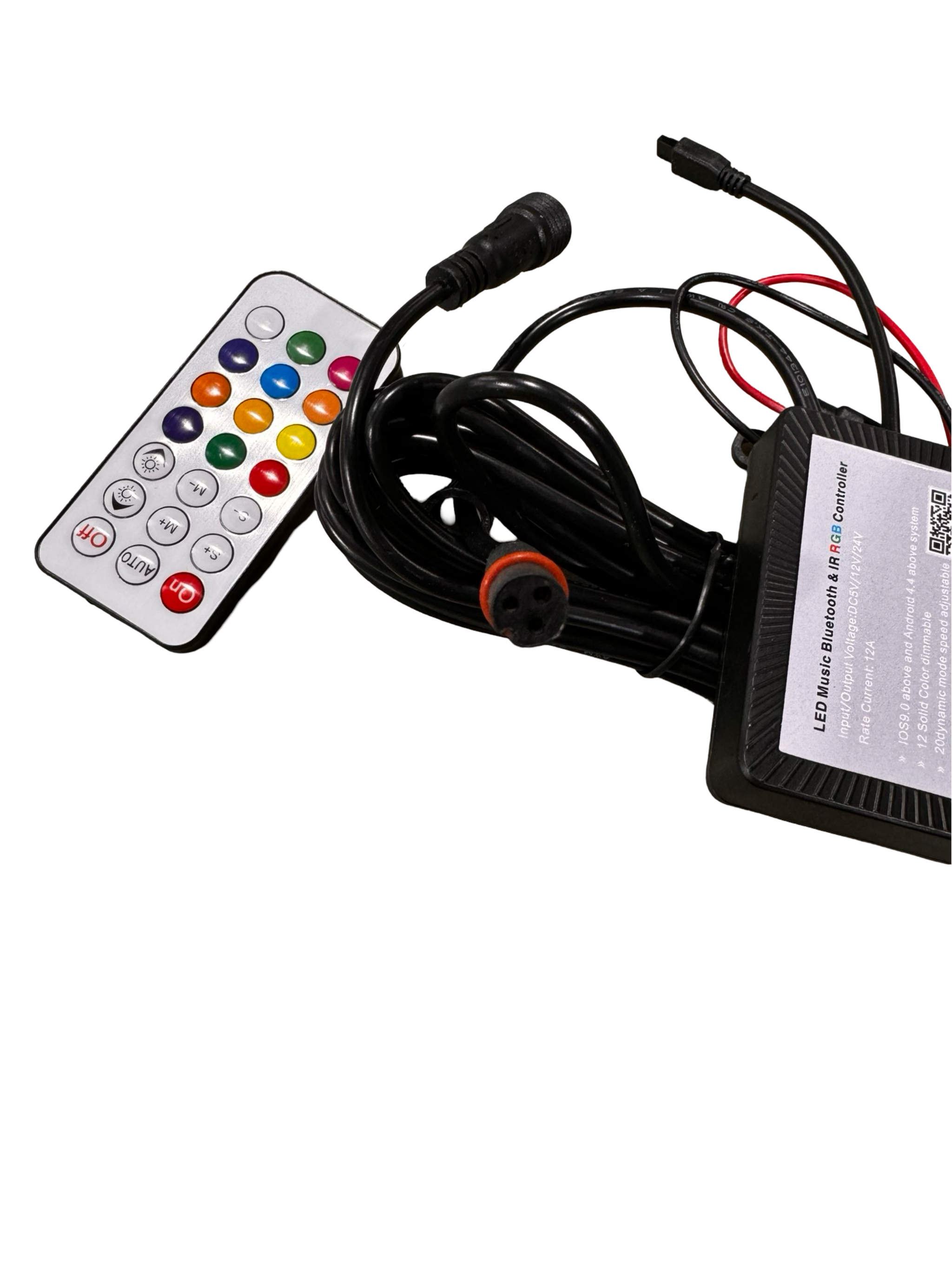 3 Wire RGB Bluetooth Controller Kit, 24 Button IR Remote