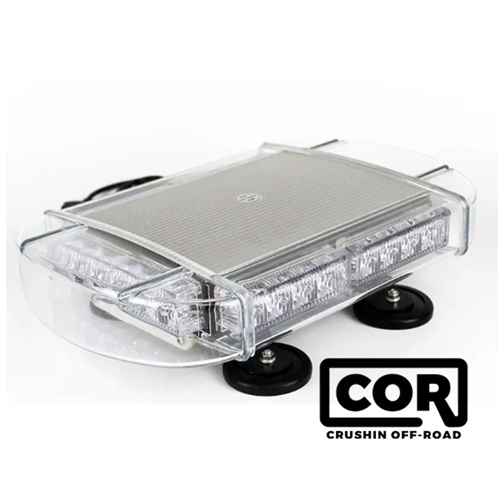 White-Amber LED Strobe, Roof Mount, Magnet Mount