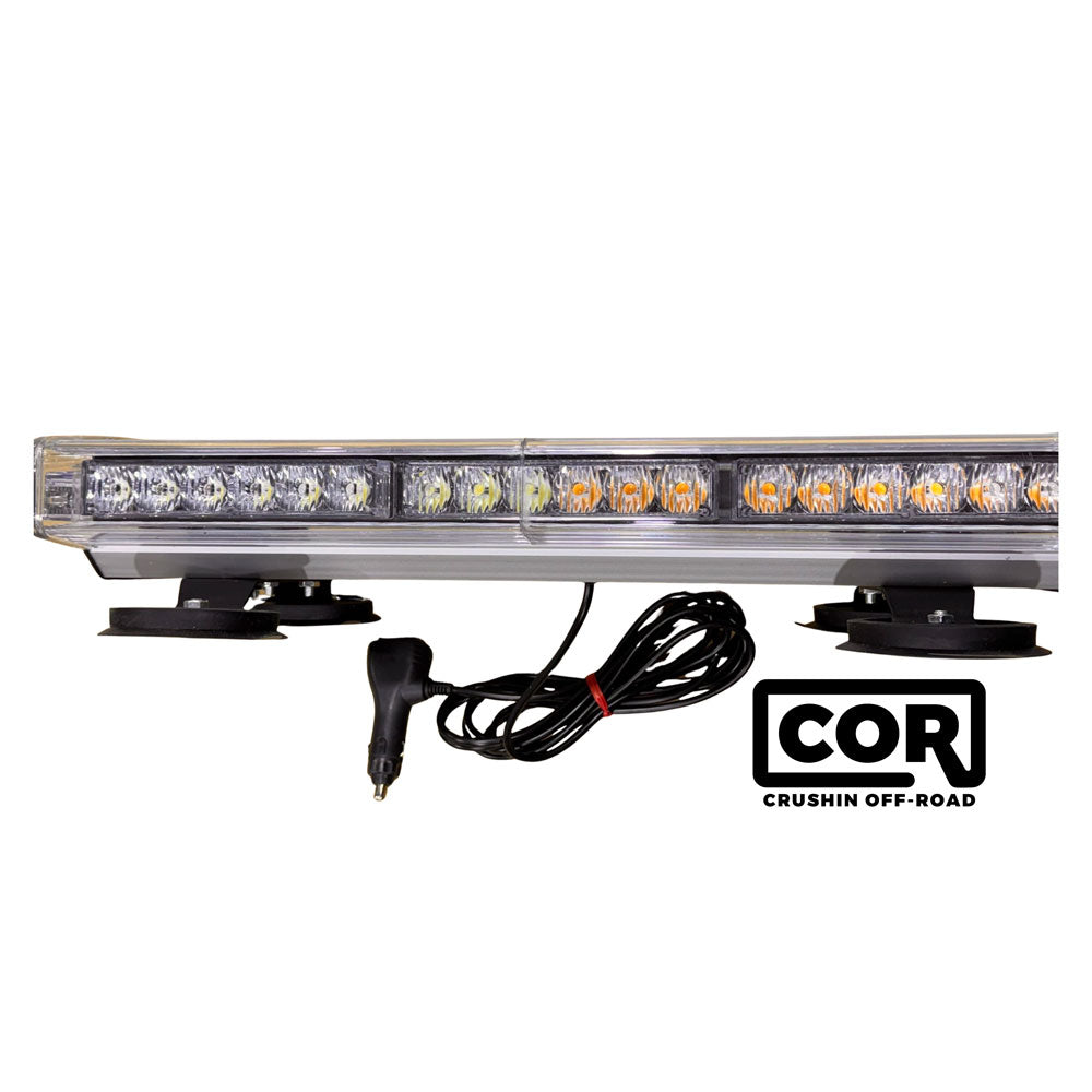 White-Amber LED Strobe, Roof Mount, Magnet Mount