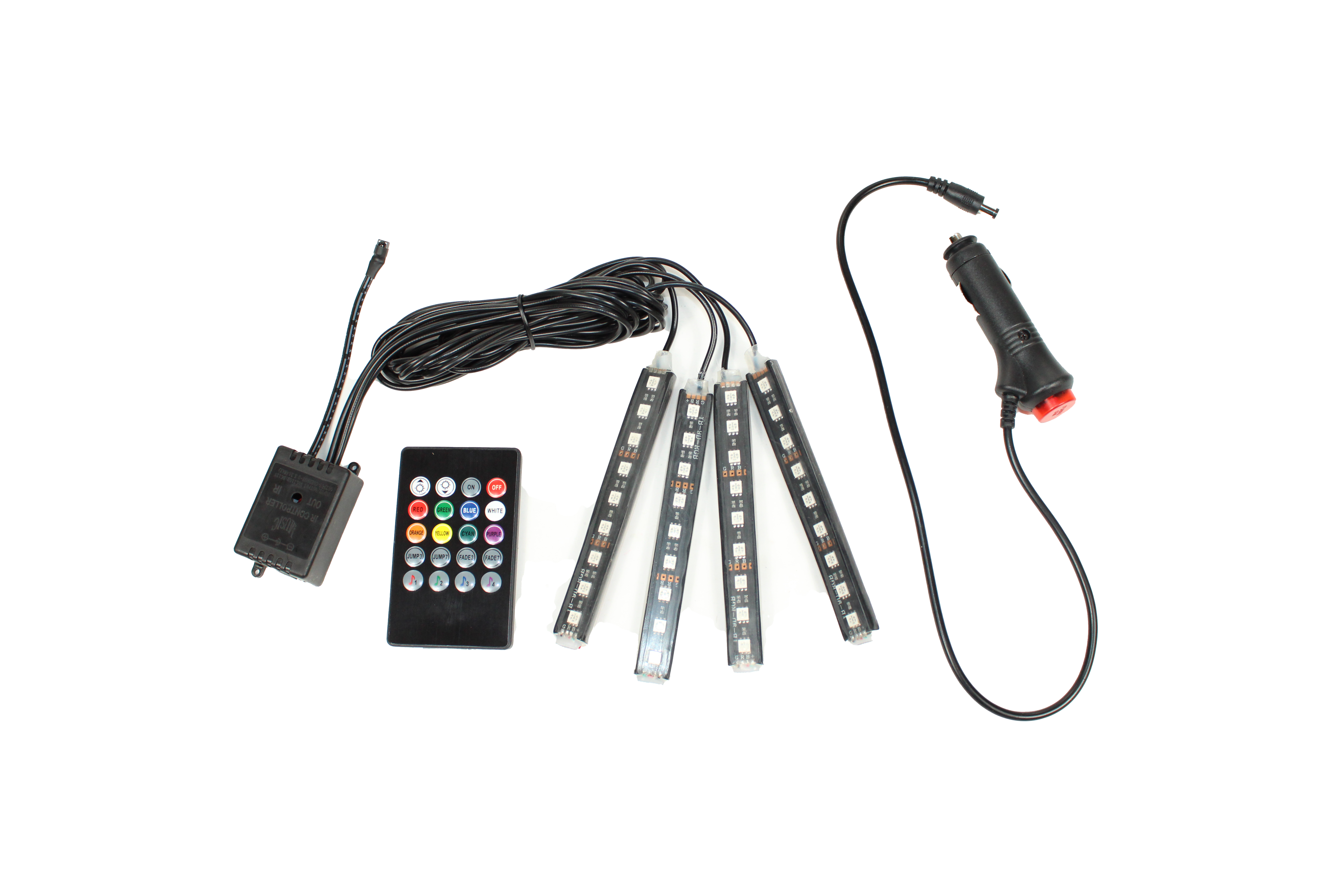 4 PC LED Interior Car Light Kit