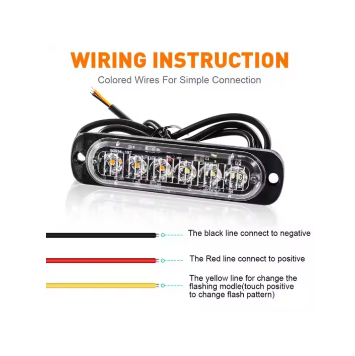 LED Flashing Warning Strobe, Surface Mount Light, AMBER