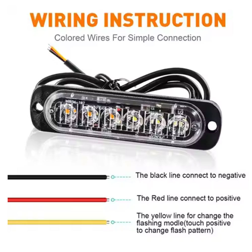 WHITE LED Strobe Warning Light, Flat Mount