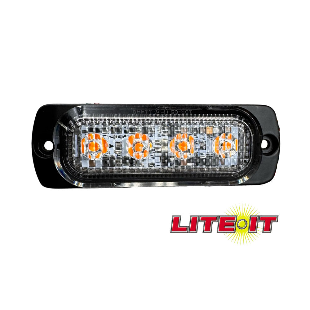 Mini-Bar Flat Strobe Light, White-Amber Combo 18W
