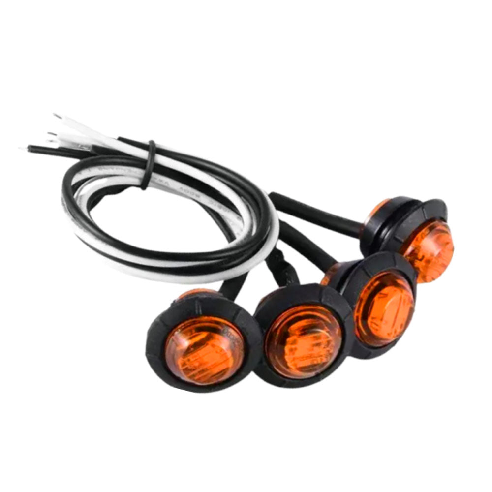 Amber LED Round Marker Lights, 3/4