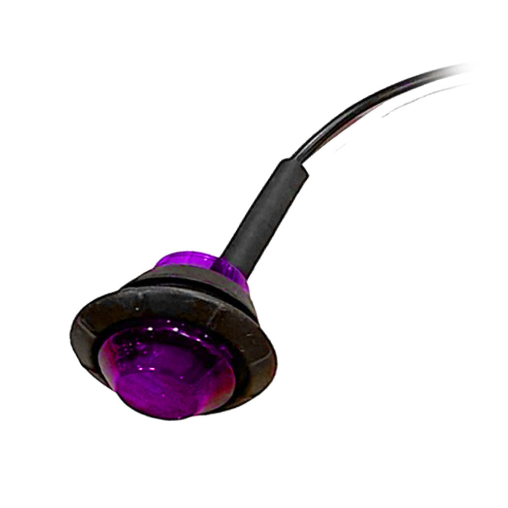 Purple LED Round Marker Lights, 3/4