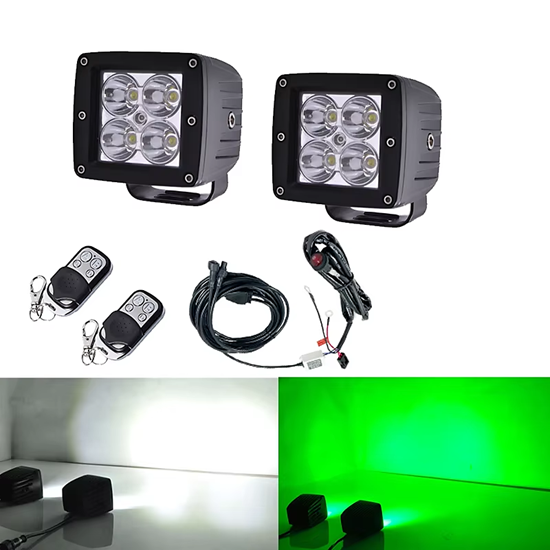 3" RGB+W Strobing/Spot Pod LIght Kit W/ Power Harness