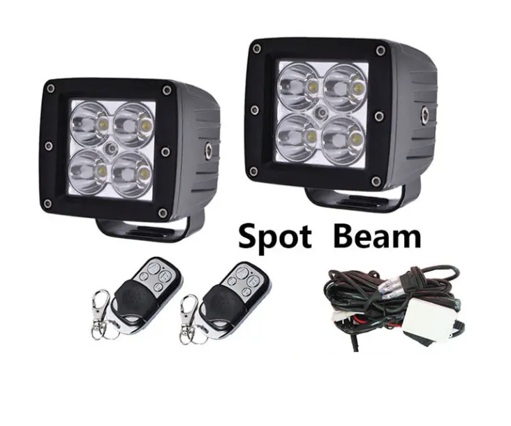 3" RGB+W Strobing/Spot Pod LIght Kit W/ Power Harness