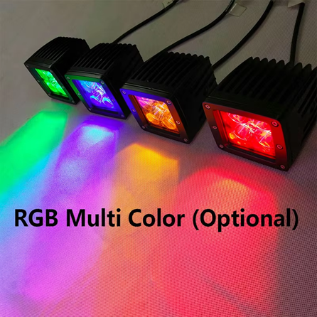 3" RGB+W Pod LIght Kit W/ Power Harness