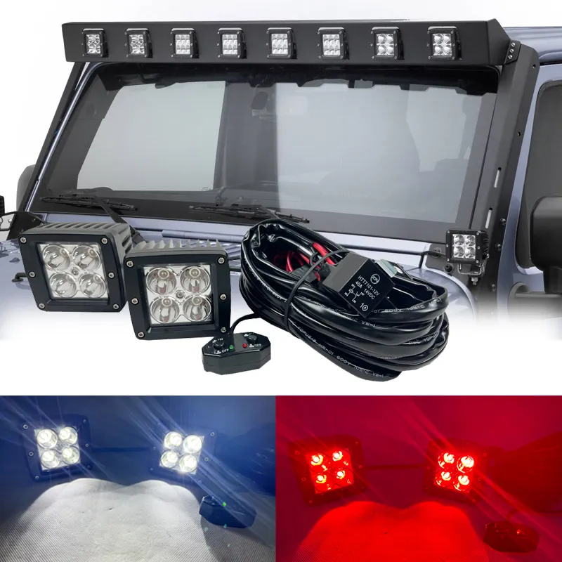 3" RGB+W Pod LIght Kit W/ Power Harness