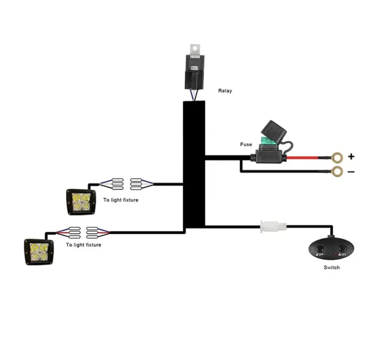 3" RGB+W Pod LIght Kit W/ Power Harness