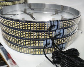 4 PC, 4 Row LED White with Switch Back Yellow Wheel Light Kit