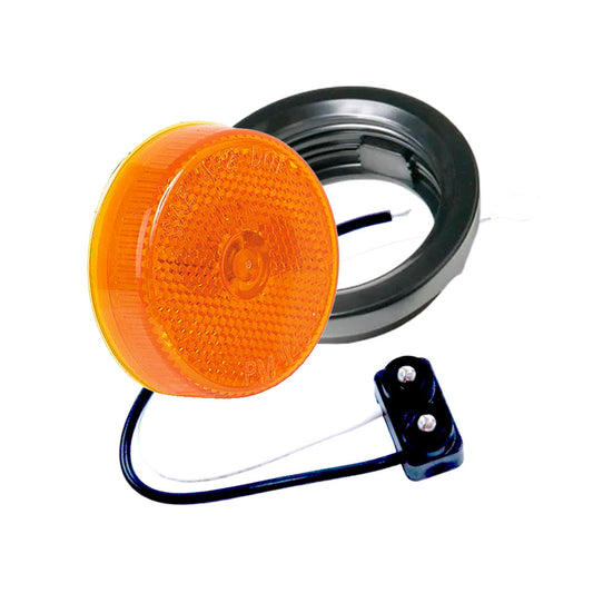 2-1/2" Amber Round Trailer Marker LED  Kit, with Reflex